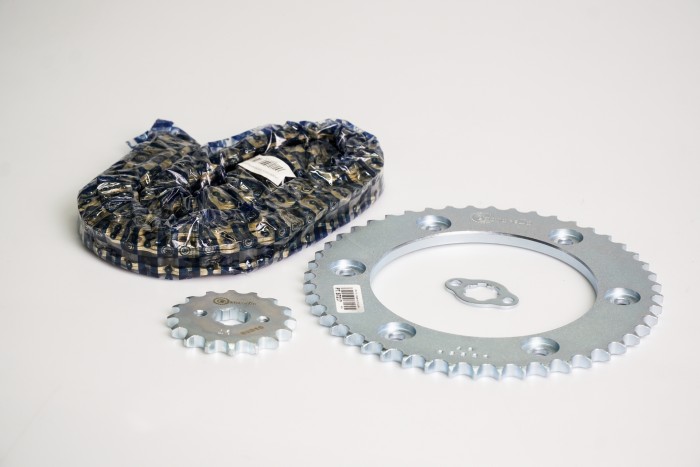 KIT CAJA CADENA - XR 190 E 6 HUECOS (PT48C-PD16C-428-H-132-C)  DORADA CASSARELLA