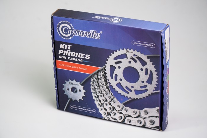 KIT CAJA CADENA - DR 150 6 HUECOS (PT50C-PD16C-428-H-132C)  DORADA O´RING CASSARELLA