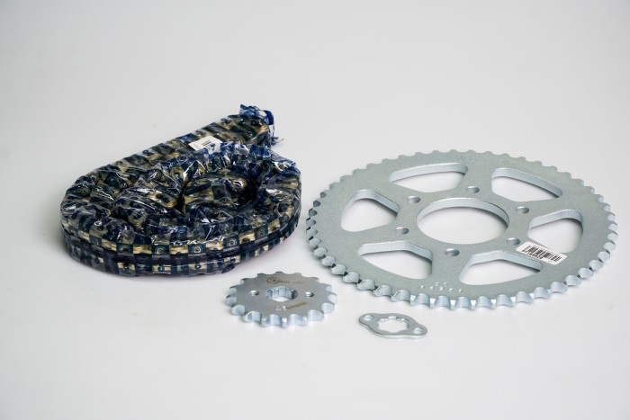 KIT CAJA CADENA - DR 150 6 HUECOS (PT50C-PD16C-428-H-132C)  DORADA O´RING CASSARELLA