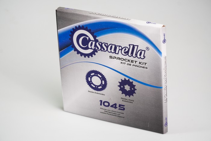 KIT PIÑONES - MRX 150 MOD 2021 SPROCKET CONCAVO 4 HUECOS PASO 428(PT50C-PD15C-428) CASSARELLA