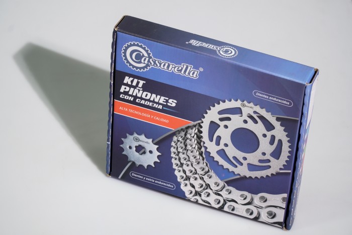 KIT CAJA CADENA - GN 125 4 HUECOS (PT42C-PD14C-428-H-124-C)  DORADA O'RING CASSARELLA