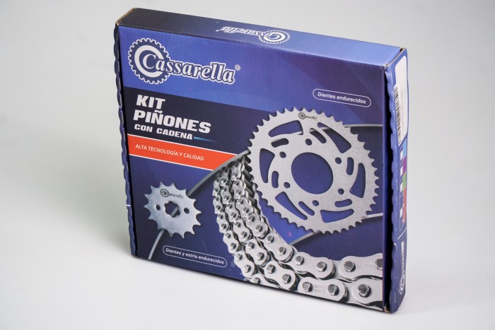 KIT CAJA CADENA - BOXER-S 100 6 HUECOS (PT42C-PD14C-428--122-C) DORADA CASSARELLA