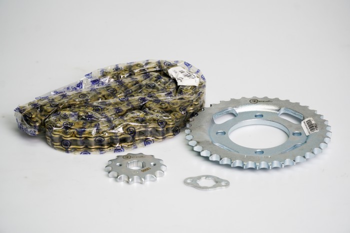 KIT CAJA CADENA - BOXER-S 100 6 HUECOS (PT42C-PD14C-428--122-C) NIQUELADA CASSARELLA