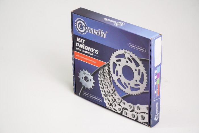 KIT CAJA CADENA - XT 200 6 HUECOS (PT49C-PD15C-428-H-132-C) DORADA CASSARELLA