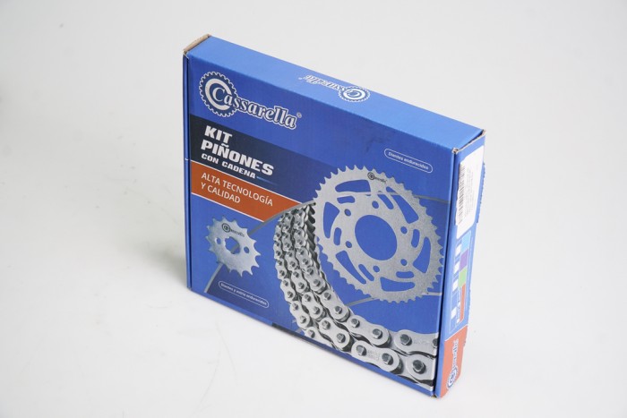 KIT CAJA CADENA - SIGMA SE 150 FRENO DISCO 6 HUECOS (PT49C-PD15C-428-H-132-C) DORADA CASSARELLA