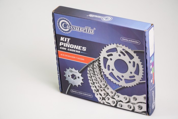 KIT CAJA CADENA - SUPER LIGHT 200 4 HUECOS (PT41C-PD16C-428-H-132-C) DORADA CASSARELLA