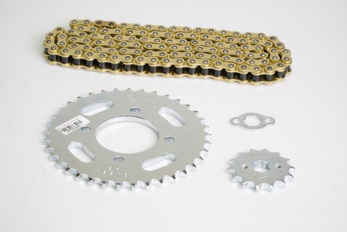 KIT CAJA CADENA - TARGET 125 4 HUECOS (PT37C-PD14C-428-H-132-C) DORADA CASSARELLA