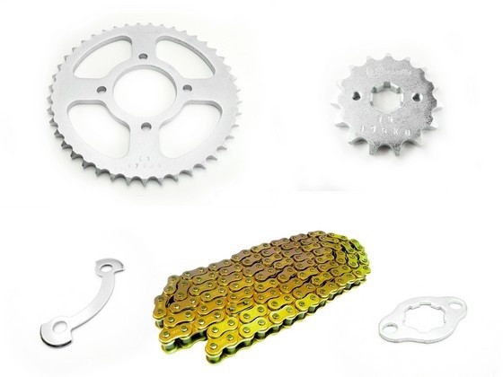 KIT CAJA CADENA - GS R 150 4 HUECOS (PT41C-PD15C-428- H - 124-C) DORADA O'RING CASSARELLA