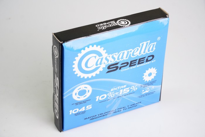 KIT CAJA CADENA - CB F 160 SPEED 4 HUECOS (PT 45C-D15C- 428-H-132C) DORADA O'RING CASSARELLA