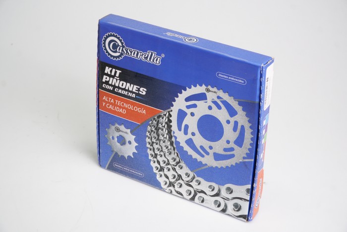 KIT CAJA CADENA - V-STROM 250 5 HUECOS (PT47C-PD14C-520-H-120-C) DORADA CASSARELLA