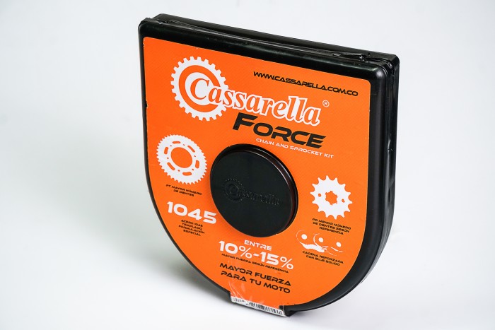 KIT CAJA CADENA - CB125F FORCE  4 HUECOS (PT49C-PD13C-428-H-132-C) DORADA CASSARELLA