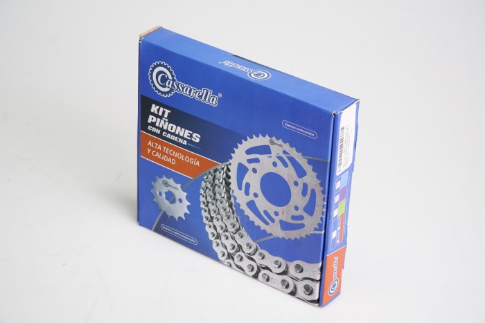 KIT CAJA CADENA - THRILLER 200 4 HUECOS (PT36 C-PD13C-520-H-120-C) NIQUELADA CASSARELLA