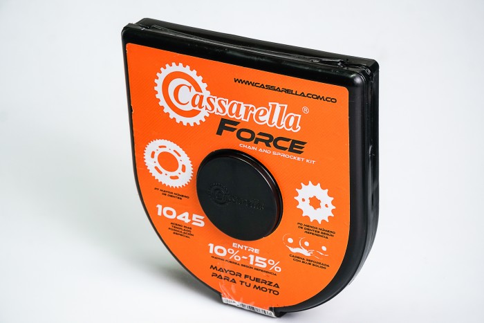 KIT CAJA CADENA - AKT RTX 150 FORCE 4 HUECOS (PT45C-PD14C-428-H-132-C) DORADA CASSARELLA