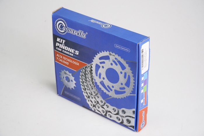 KIT CAJA CADENA - CB F 125 4 HUECOS (PT43C-PD14C-428 H 132-C) DORADA O'RING CASSARELLA