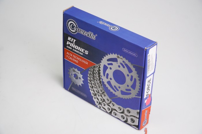 KIT CAJA CADENA - DISCOVER ST 125 FORCE 4 HUECOS (PT45C-PD13C-428-H-132C) DORADA O'RING CASSARELLA