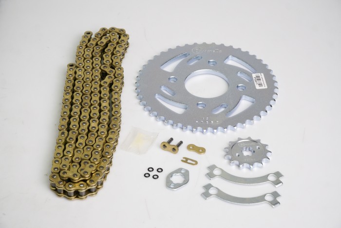 KIT CAJA CADENA - DISCOVER ST 125 FORCE 4 HUECOS (PT45C-PD13C-428-H-132C) DORADA O'RING CASSARELLA