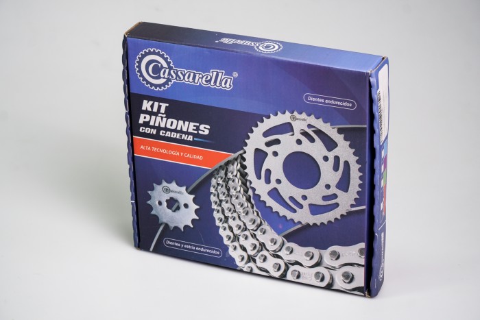 KIT CAJA CADENA - BEST 125 / AX4 110 4 HUECOS (PT35C-PD14C-428-H-124-C) DORADA O'RING CASSARELLA