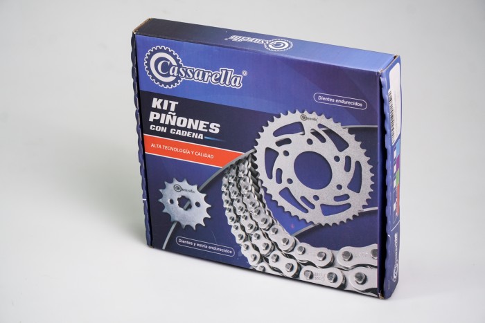 KIT CAJA CADENA - DISCOVER ST 125 4 HUECOS (PT43-PD14-428-H-132) DORADA O'RING CASSARELLA