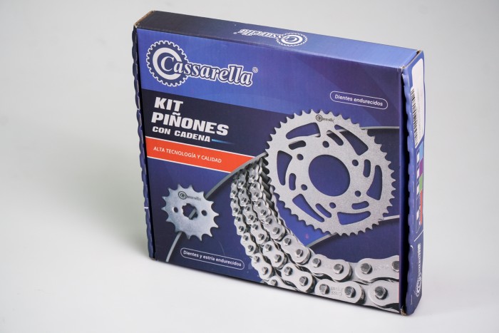 KIT CAJA CADENA - DR 650 6 HUECOS P-525 (PT43C-PD15C-525-H-120-C) DORADA O'RING CASSARELLA