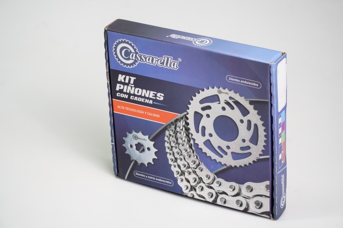 KIT CAJA CADENA - YZF R15 MODELO 2 6 HUECOS (PT47C-PD15C-428-H-132-C) DORADA O'RING CASSARELLA