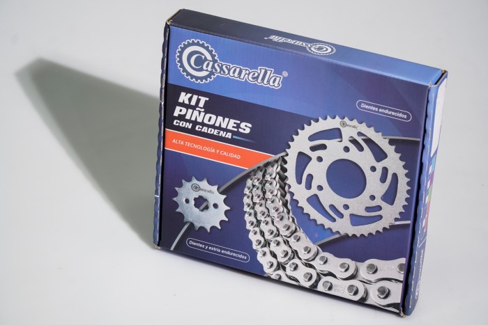 KIT CAJA CADENA - PULSAR NS 160 4 HUECOS (PT45C-PD15C-428-H-138-C) DORADA CASSARELLA