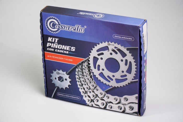 KIT CAJA CADENA - BOXER PLATINO 110 4 HUECOS (PT42C-PD14C-428-H-122C) DORADA CASSARELLA