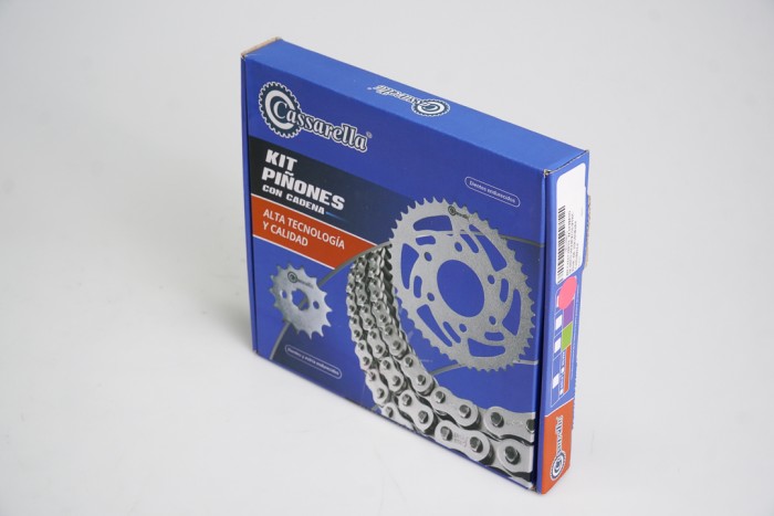 KIT CAJA CADENA - FZ 2.0 FRENO DE DISCO 150 6 HUECOS (PT41C-PD14C-428--132C) DORADA CASSARELLA