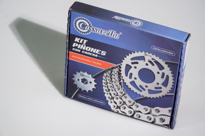 KIT CAJA CADENA - FZ 2.0 FRENO DE DISCO 150 6 HUECOS (PT41C 6H -PD14C 1H-428-132C) DORADA CASSARELLA