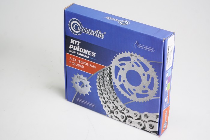 KIT CAJA CADENA - PULSAR NS 200 6 HUECOS (PT39 C-PD14C-520-H-110-C) DORADA  O'RING CASSARELLA