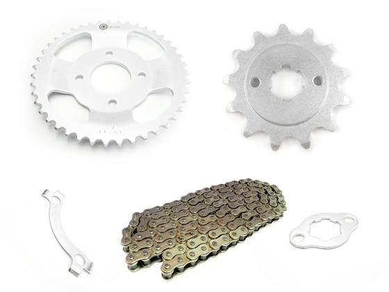 KIT CAJA CADENA - MRX 125/150 CONCAVO MOD 2020 4 HUECOS PASO 520 (PT43C -PD13C-520-H-110-C) NIQUELADA CASSARELLA