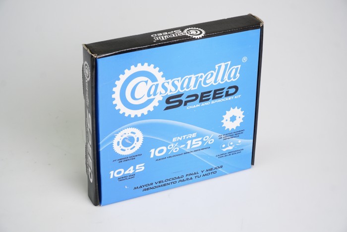 KIT CAJA CADENA - FZ 160 SPEED 6 HUECOS (PT38 C-PD16 C-428 H --132-C) DORADA  O´RING CASSARELLA