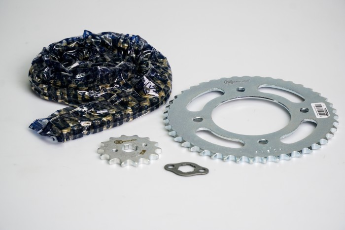 KIT CAJA CADENA - DREAM NEO 110 4 HUECOS P-420 (PT42C-PD14C-420--122-C) NIQUELADA CASSARELLA