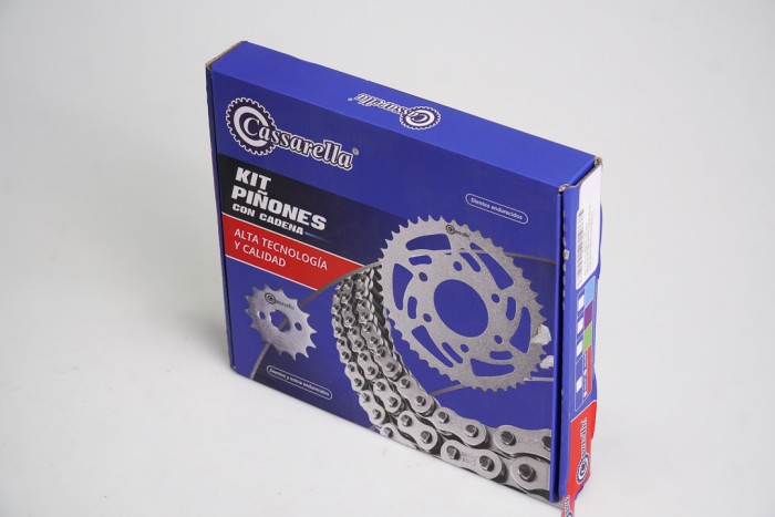 KIT CAJA CADENA - FZ 160 6 HUECOS (PT40C-PD14C-428-H-132-C)  DORADA O´RING CASSARELLA