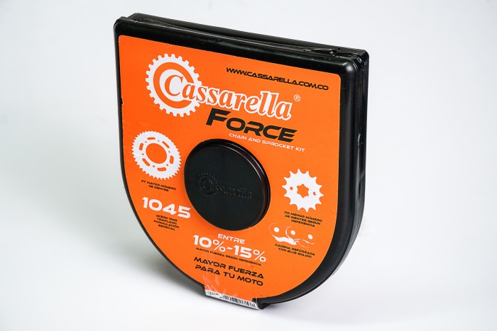 KIT CAJA CADENA - AX4 110 FORCE 4 HUECOS (PT40-PD14C-428H-132-C) DORADA CASSARELLA