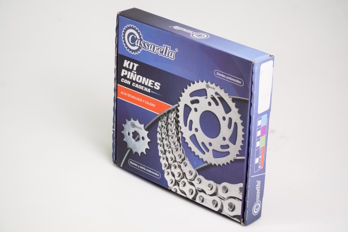 KIT CAJA CADENA - KEE 100 4 HUECOS (PT37C-PD14C-420--124-C) NIQUELADA CASSARELLA