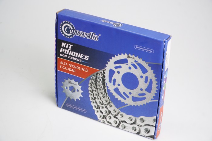 KIT CAJA CADENA - XRE 300 6 HUECOS (PT39C - PD13C - 520 -H- 120C) DORADA CASSARELLA