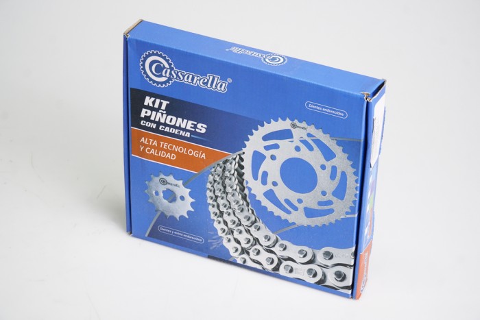 KIT CAJA CADENA - ROCK-Z 125 4 HUECOS (PT39C-PD15C-428-H-110-C) NIQUELADA CASSARELLA