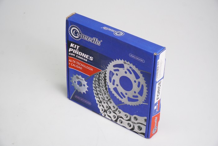 KIT CAJA CADENA - DISCOVER ST 125 FORCE  4 HUECOS (PT45-PD13-428-H-138) NIQUELADA CASSARELLA