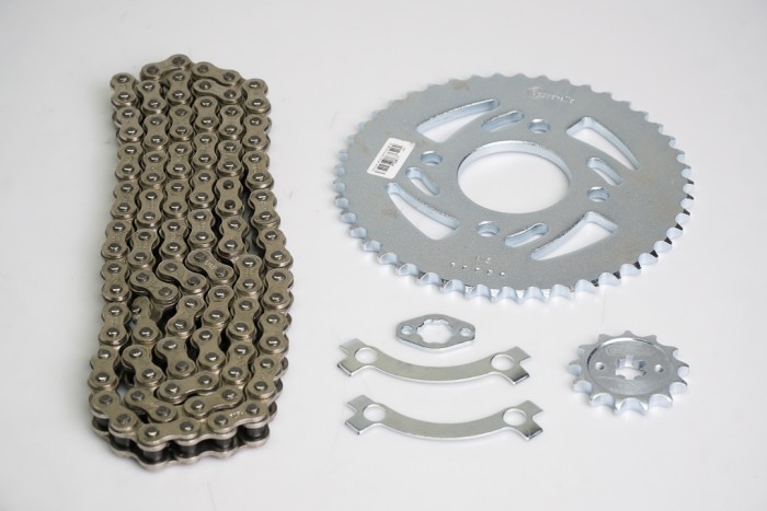 KIT CAJA CADENA - DISCOVER ST 125 FORCE  4 HUECOS (PT45-PD13-428-H-138) NIQUELADA CASSARELLA