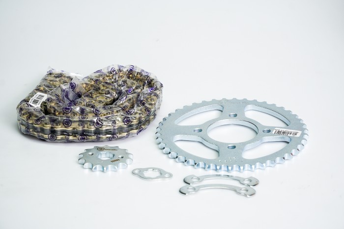 KIT CAJA CADENA - AKT EVO 125/150VO FORCE  4 HUECOS (PT42C-PD14C-428-H-132-C) DORADA CASSARELLA