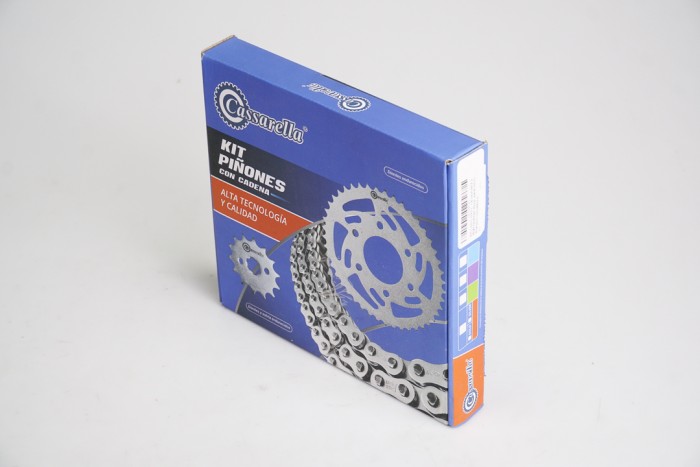 KIT CAJA CADENA - CB 110 FORCE 4 HUECOS (PT44C-PD13C-428-H-132-C) DORADA CASSARELLA