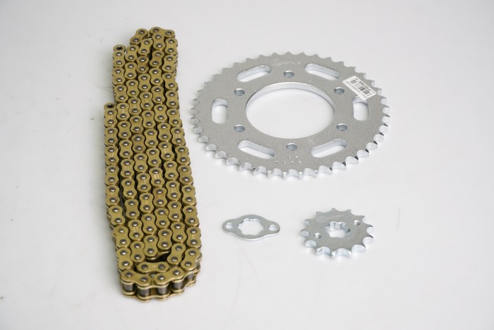 KIT CAJA CADENA - FZ 160 FORCE 6 HUECOS (PT41C-PD13C-428-H-138-C) DORADA CASSARELLA