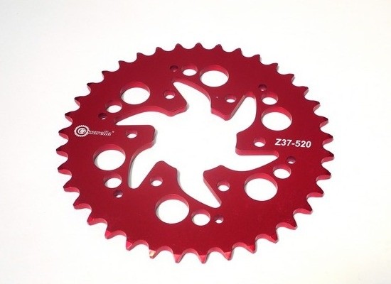 SPROCKET - 37 PULSAR 200/TTR180 PASO 520 ESTILO RANGE ROJO DURAL RACER CASSARELLA