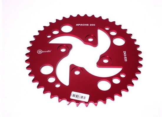 SPROCKET - 43 APACHE 200 PASO 520 ESTILO RANGE ROJO DURAL RACER CASSARELLA
