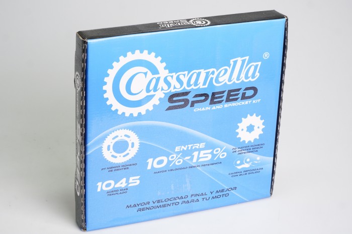 KIT CAJA CADENA - APACHE 200  4 HUECOS (PT43C-PD13C-520-H-120-C) DORADA SPEED CASSARELLA