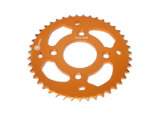SPROCKET - 43 PULSAR 180 4H PASO 428 ESTILO SPIRO NARANJA DURAL RACER CASSARELLA X