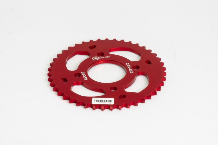 SPROCKET - 43 PULSAR 180 4H PASO 428 ESTILO SPIRO ROJO DURAL RACER CASSARELLA X