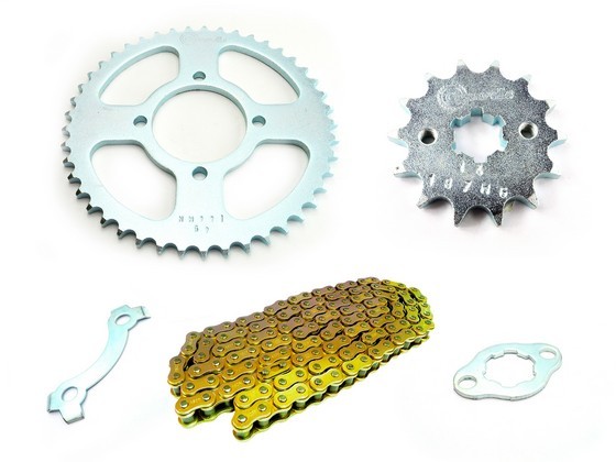 KIT CAJA CADENA - YD LIBERO 125 4 HUECOS (PT45C 4H-PD14C 2H-428--132-C) DORADA CASSARELLA