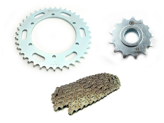 KIT CAJA CADENA - XTZ 250 6 HUECOS (PT39C-PD13C-520-H-120-C)  NIQUELADA CASSARELLA