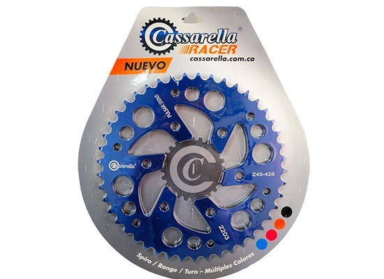 SPROCKET - 45 PULSAR NS 200 PASO 428 ESTILO RANGE AZUL DURAL RACER CASSARELLA X